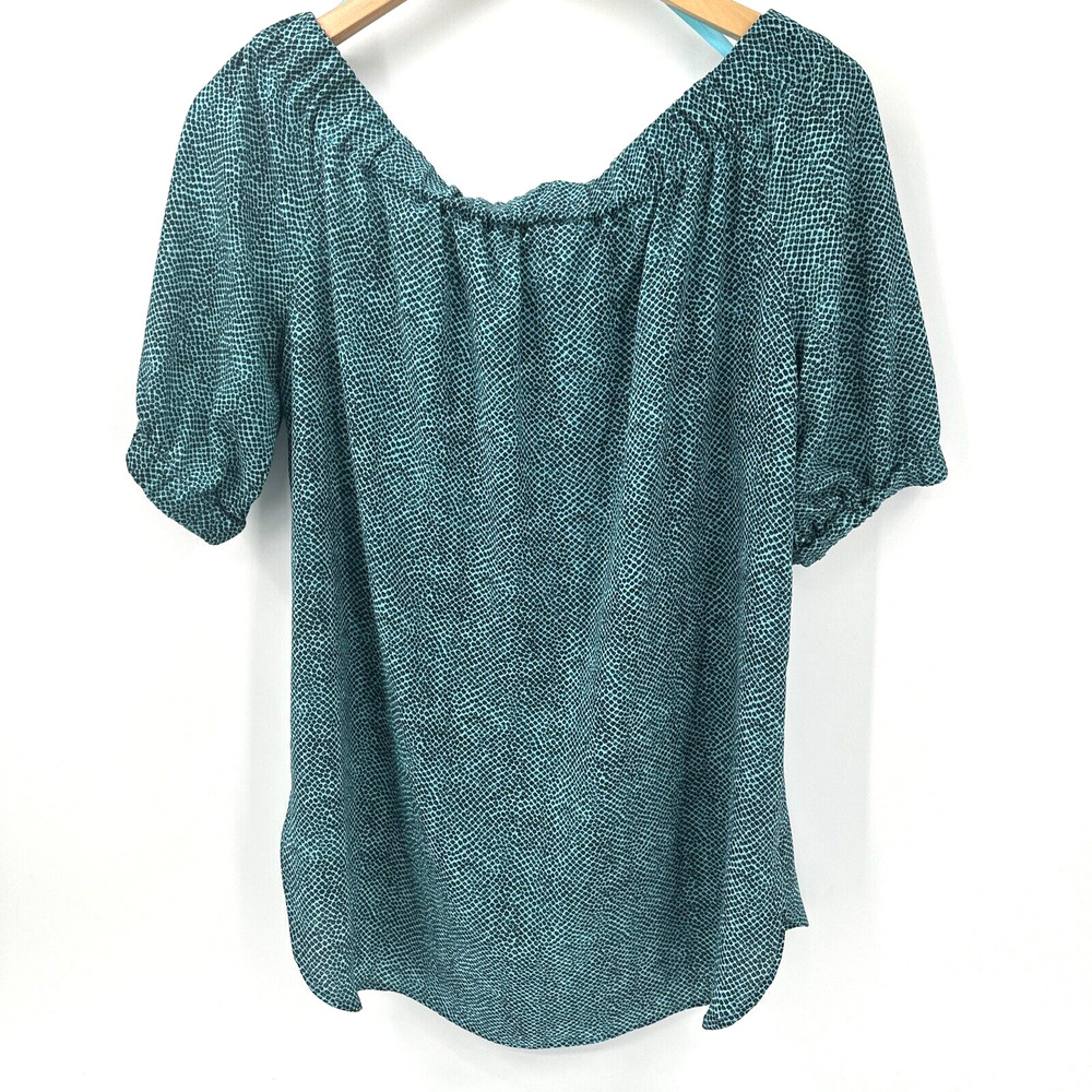 Michael‎ Kors Blouse Womens Large Peasant Animal Print Boho